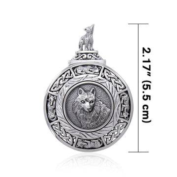 Celtic Wolf Medallion Pendant TPD4629 - Jewelry